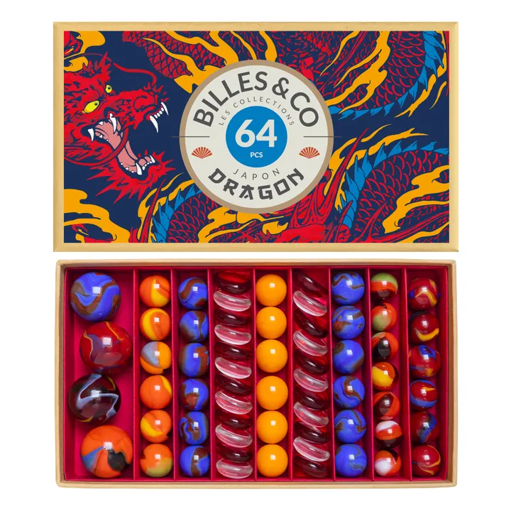 Billes & Co Coffret de billes Dragon feu