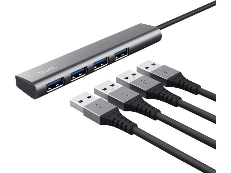 Trust USB-Hub Halyx USB-Hub mit 4 USB-A Ports