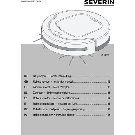 Severin robotstøvsuger RB7025 - sort/rød