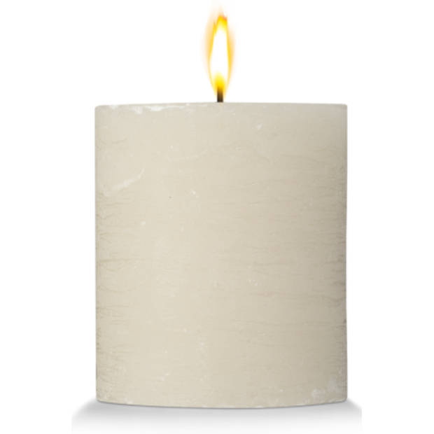 Blokker Rustieke Cilinderkaars - 7x8 cm - Crème