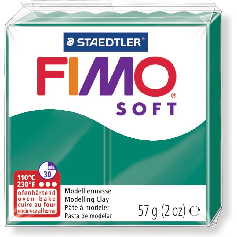 Pâte à modeler fimo soft coloris vert sapin pain 57g