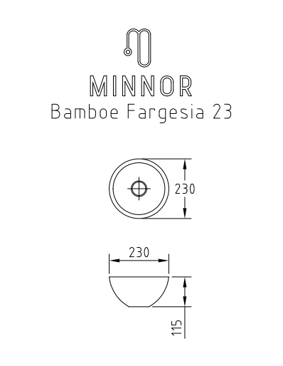 Minnor Fargesia toilet waskom bamboe 23x11.5cm