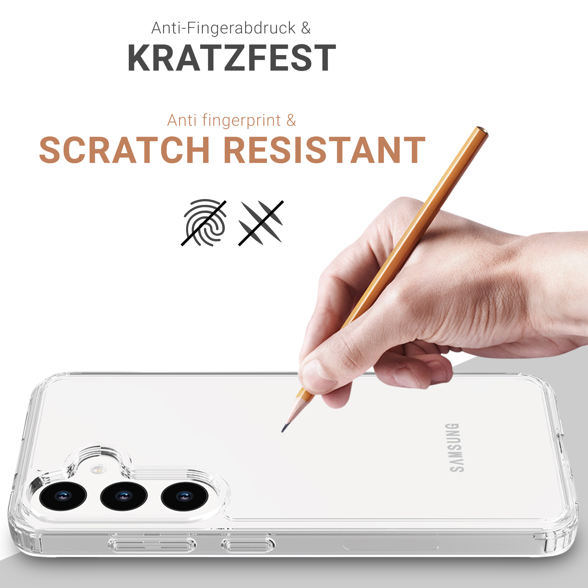 Samsung Galaxy S24 Hybrid Hülle TPU Bumper   Acryl Rückseite Pankow (11048) - Transparent