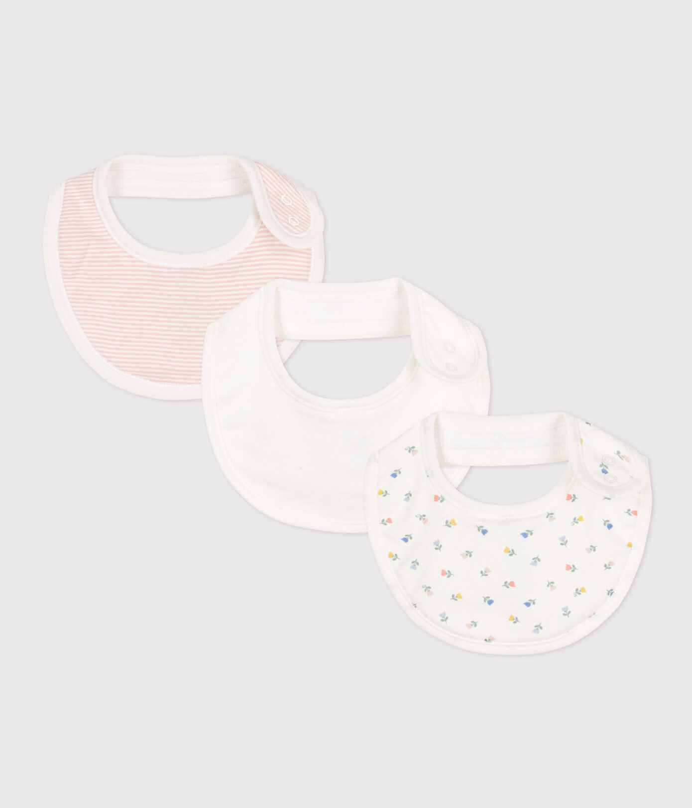 Lot de 3 bavoirs imprimés en coton