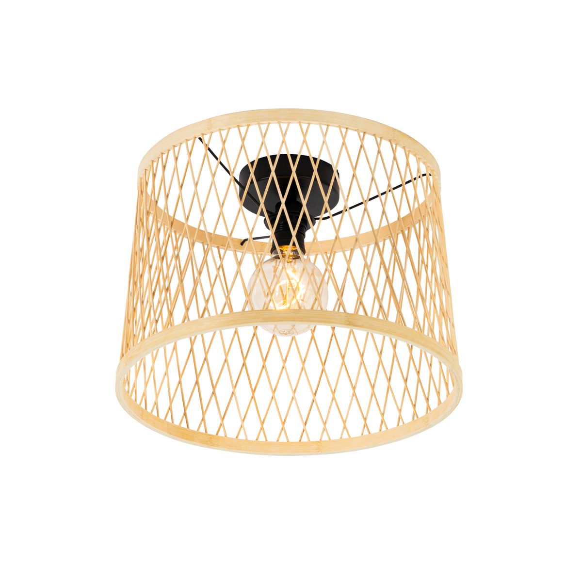 Landelijke plafondlamp rotan 40 cm IP44 - Calamus