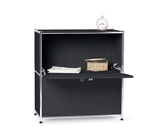 Sideboard Metall »CN3«, niedrig mit Klappenfächern, schwarz