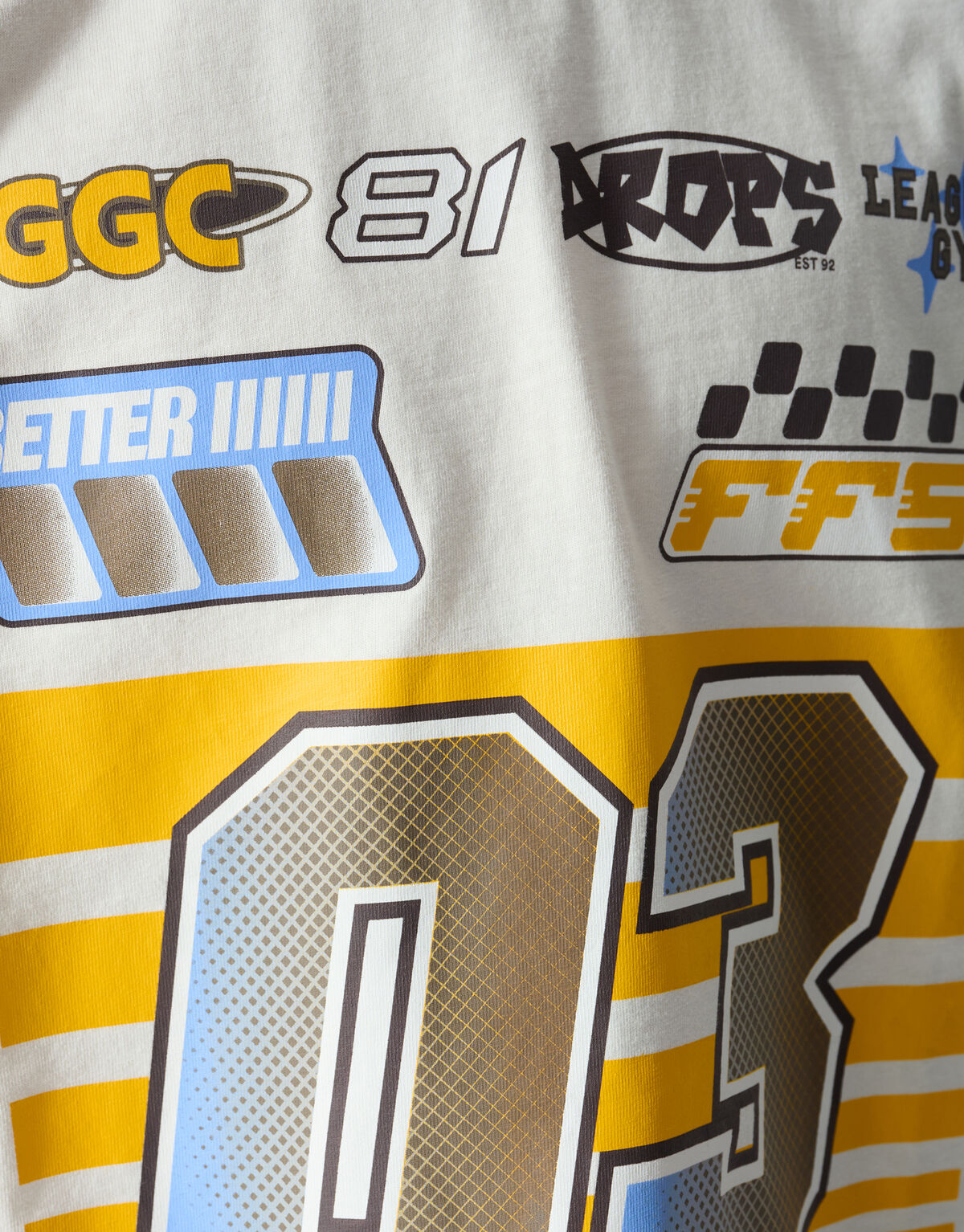Race Artwork T-shirt Gebroken Wit
