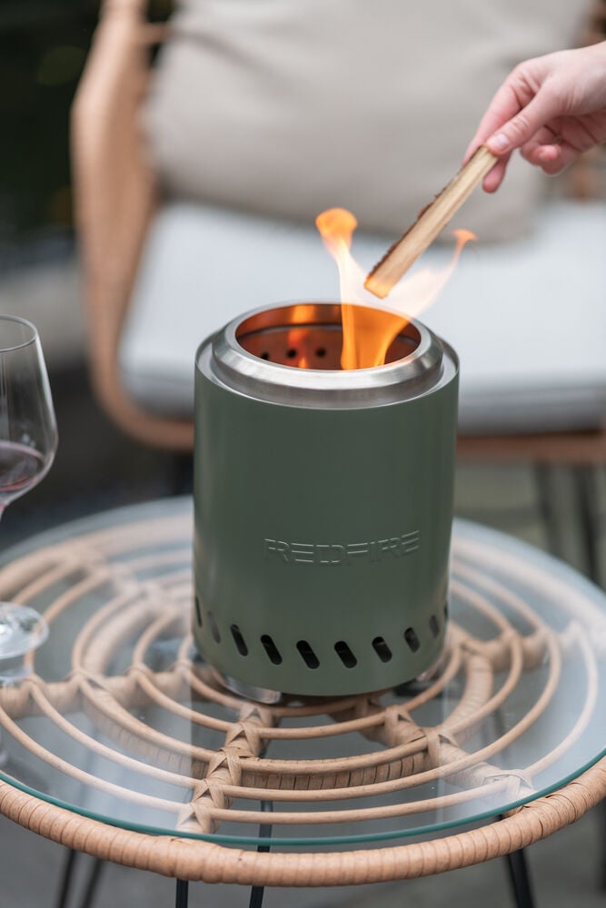 RedFire Volcano Pellet - Tafelhaard M - Rond - Groen - Rvs - 18 cm - M