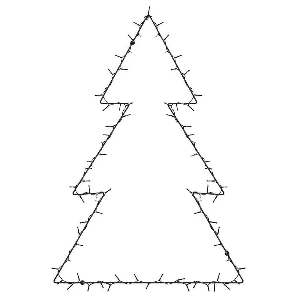 vidaXL - Kerstverlichting kerstboom silhouet 63x90 cm - Warmwit - Kunststof