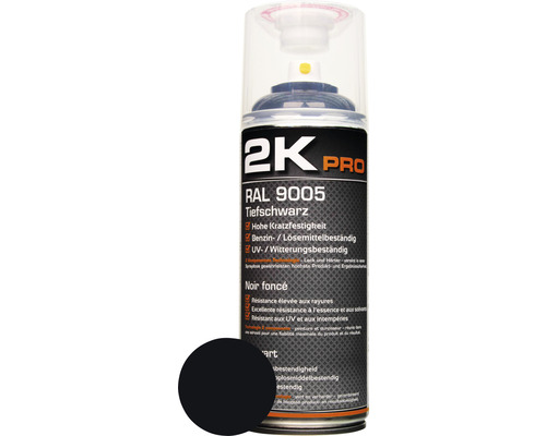 2K PRO glansspuitverf RAL 9005 gitzwart 400 ml