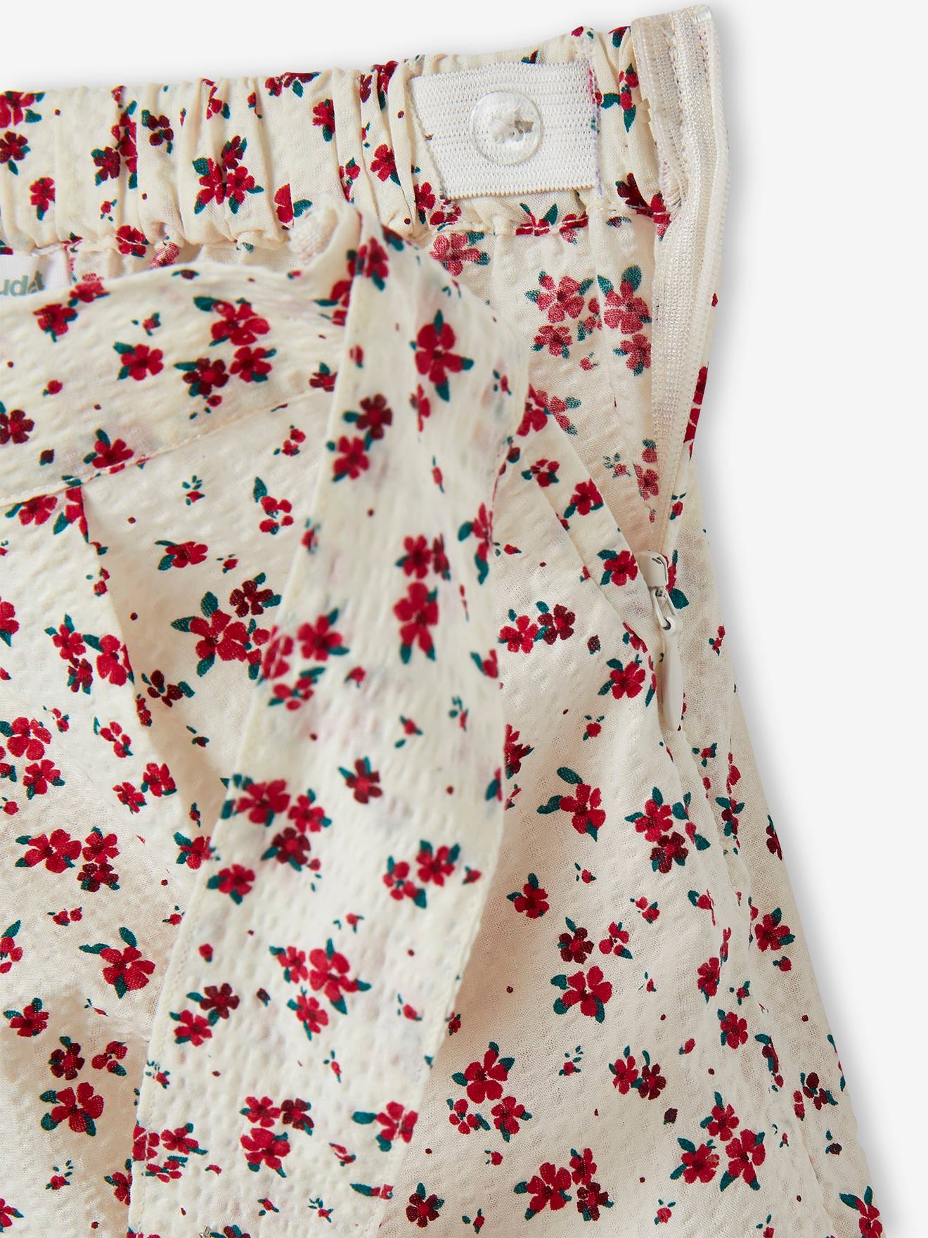 Conjunto de saia e shorts em tom cru para meninas