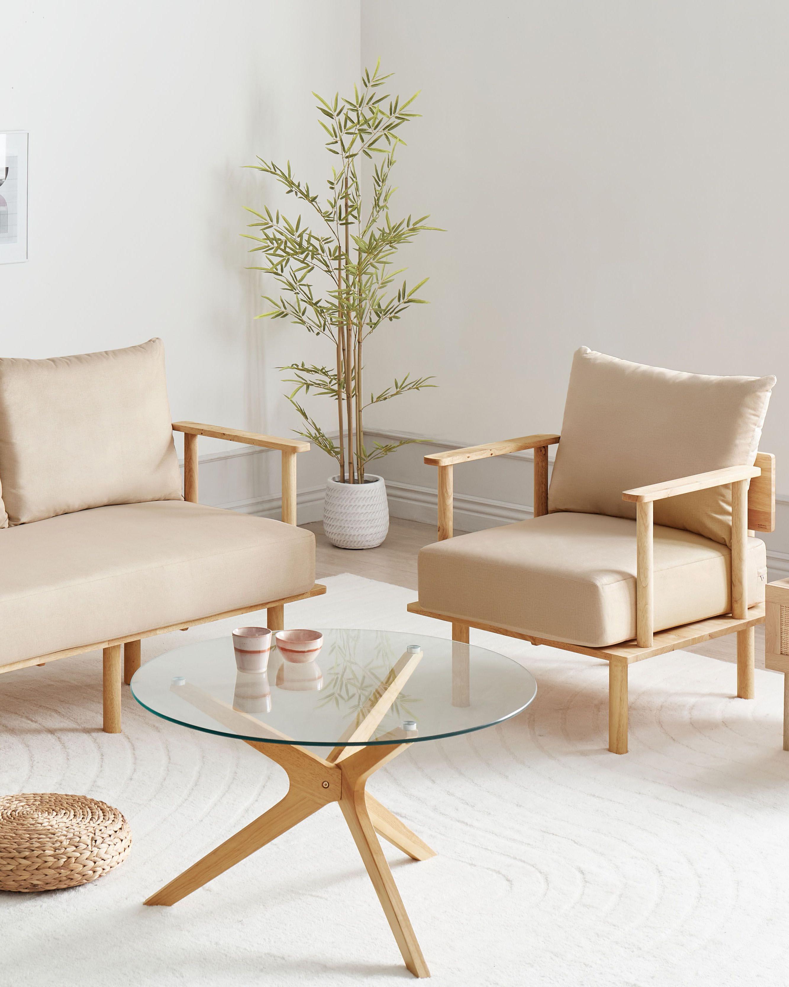 Fauteuil ASKER Stof Zandbeige