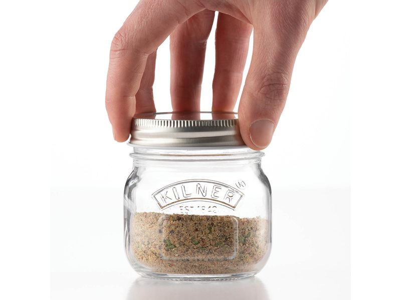 Kilner Multifunktions-Küchenmühle 250 ml, 1 Stück Küchenmühle inklusive Silikondeckel und Luftschloss