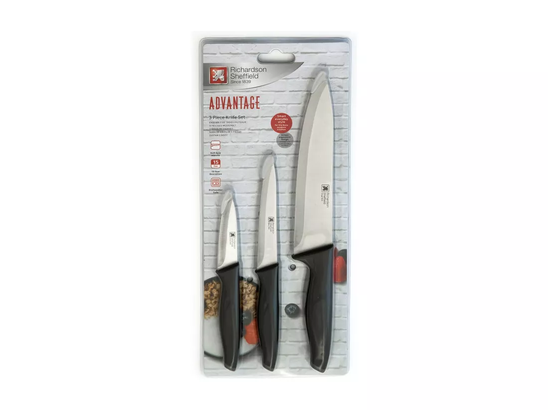 Advantage - Set 3 pièces lames inox Office, Utile et Chef