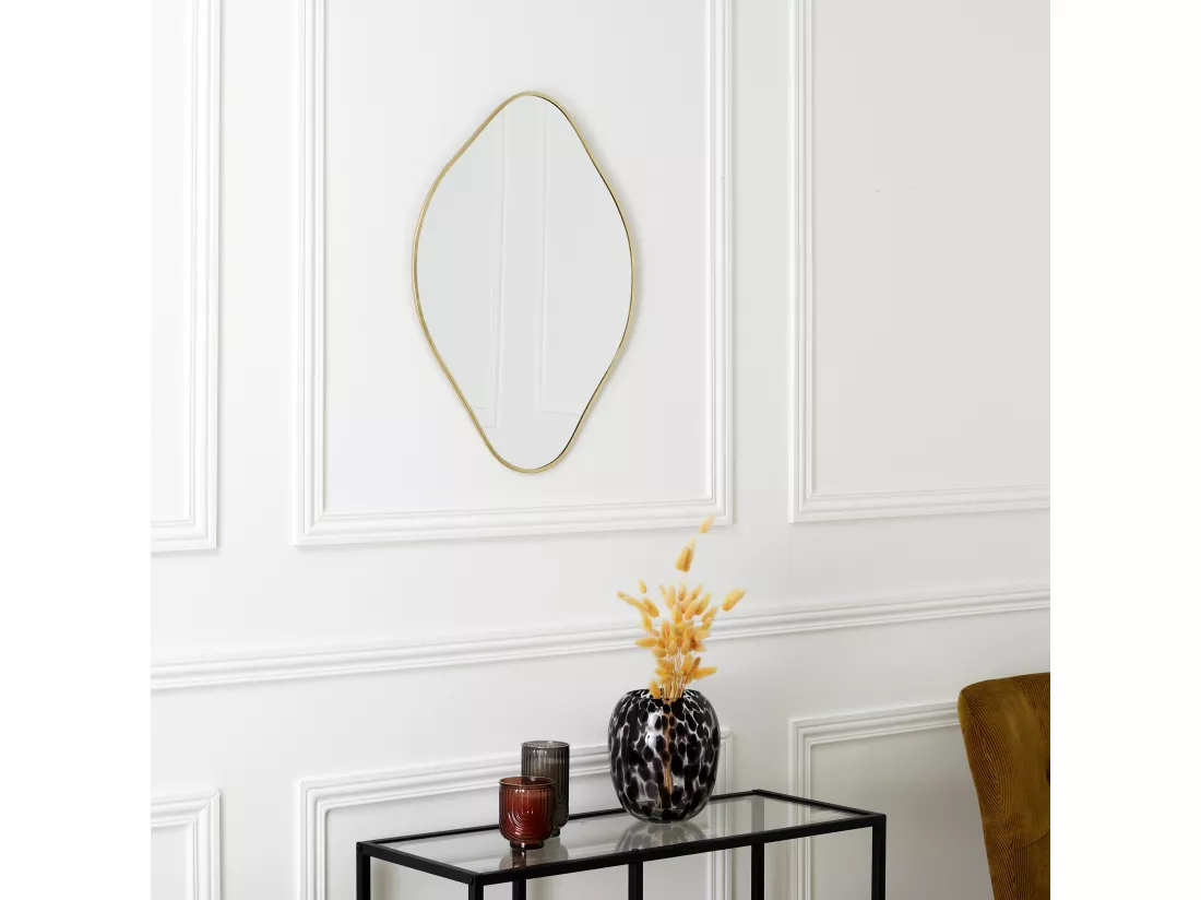 Miroir Deco Contour Dore Losange H60cm Come