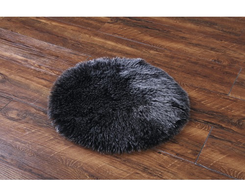 Zitkussen imitatiebont zwart Ø 35 cm