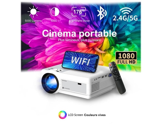 OPTEX - Vidéoprojecteur Polyvalent Vidéoprojecteur full hd 1080p 4k wifi mini led portable proj...