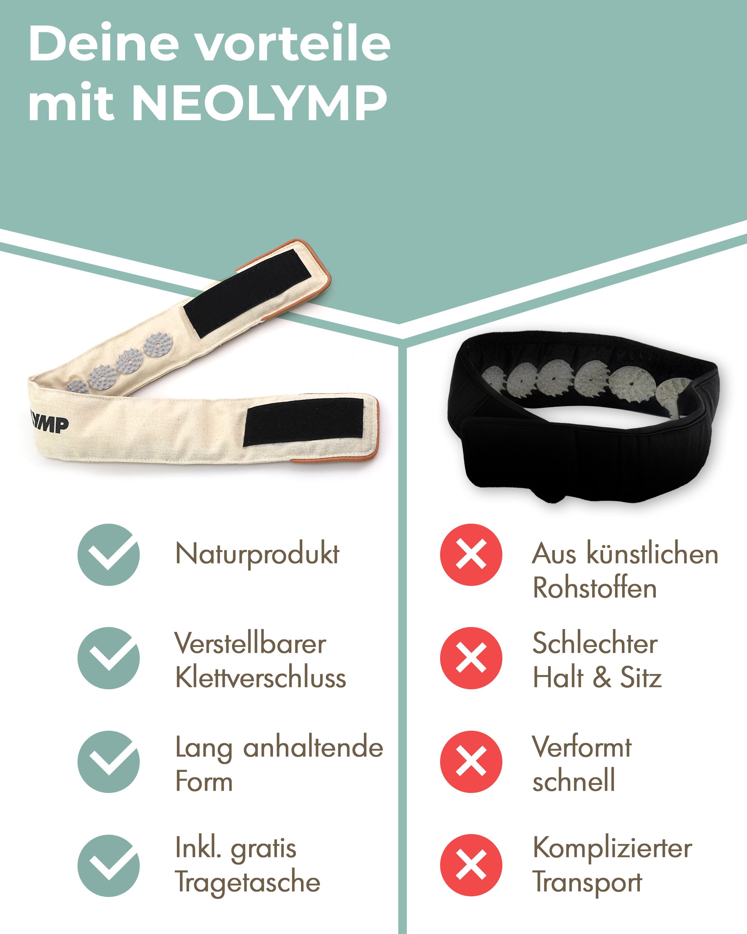 NEOLYMP Akupressur Stirnband Beige