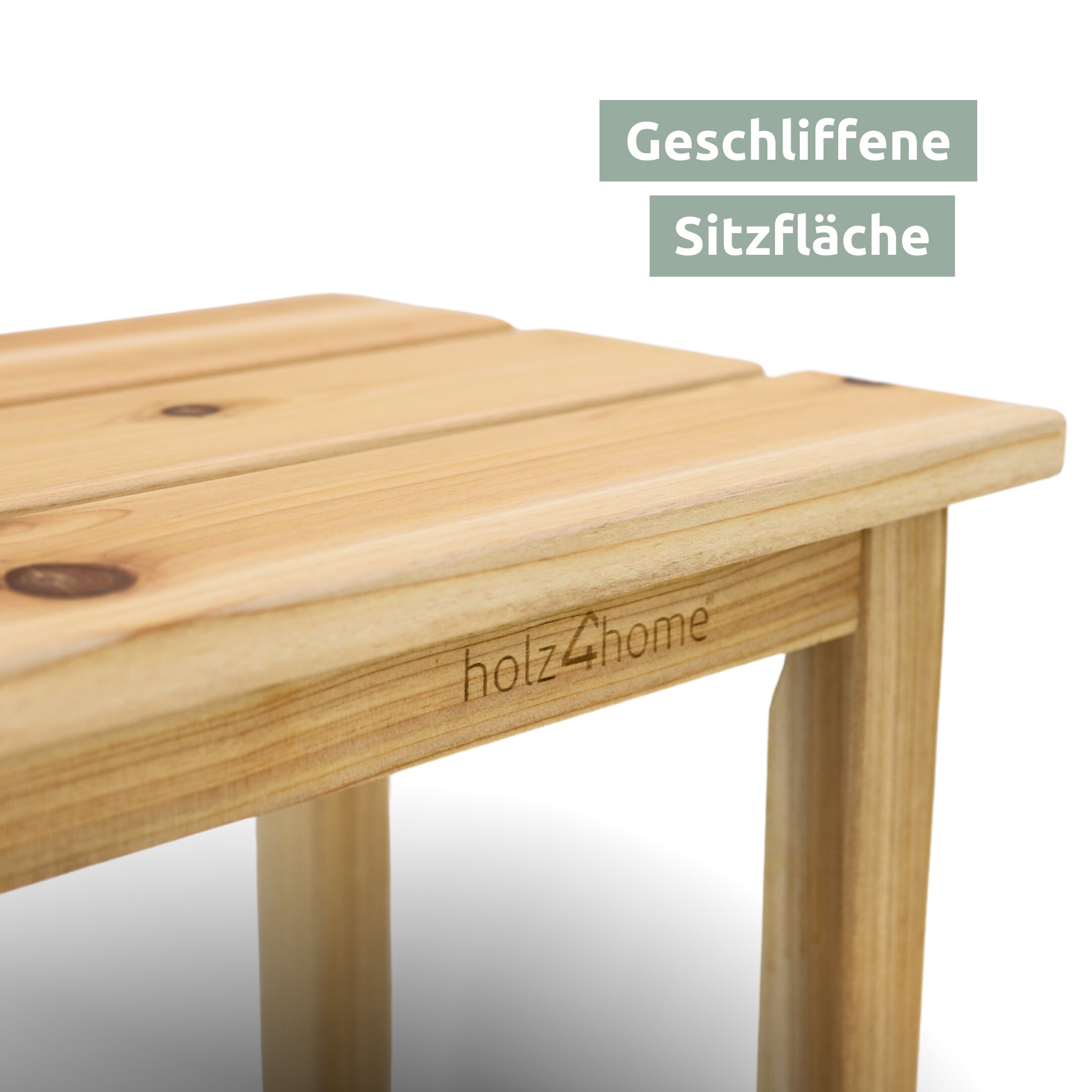 holz4home® Gartenbank aus Tannenholz I Bis zu 150 Kg Traglast I Holzbank 118cm lang | Natur