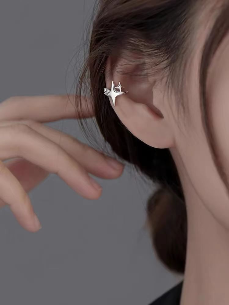 Parskletie - 925 Sterling Zilveren Strass Ster Oormanchet