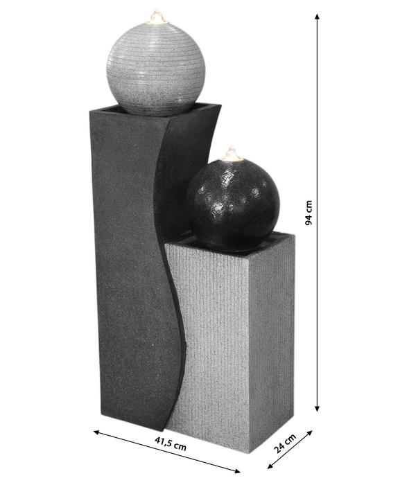 Dehner Polyresin-Gartenbrunnen Ying Yang,