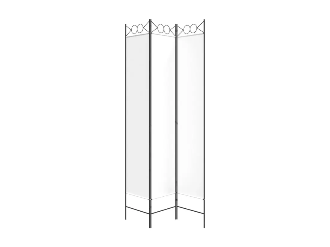 Cloison de séparation 3 panneaux Blanc 120x220 cm Tissu