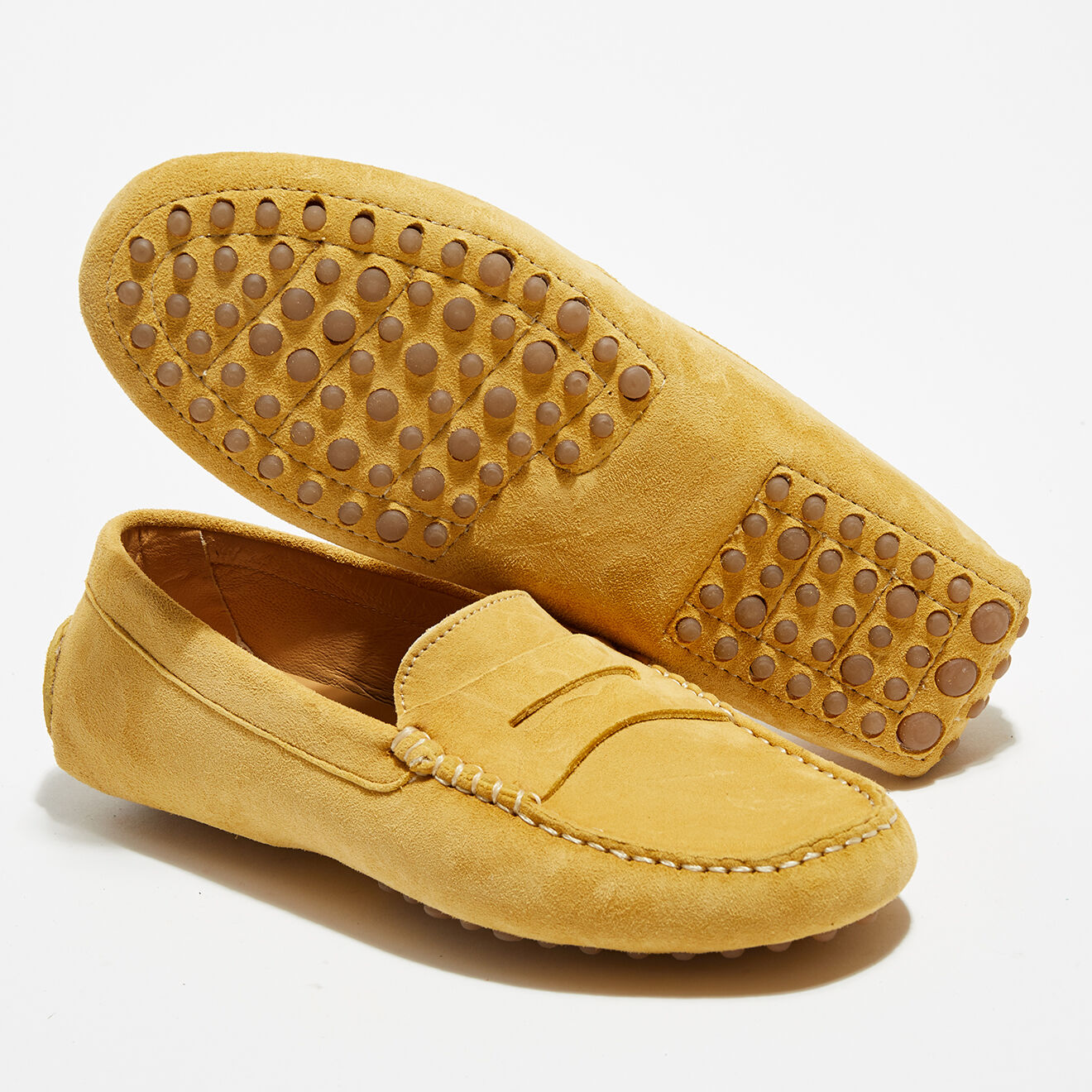 Loafers Mocassins en Velours de Cuir Miss Daim  jaunes