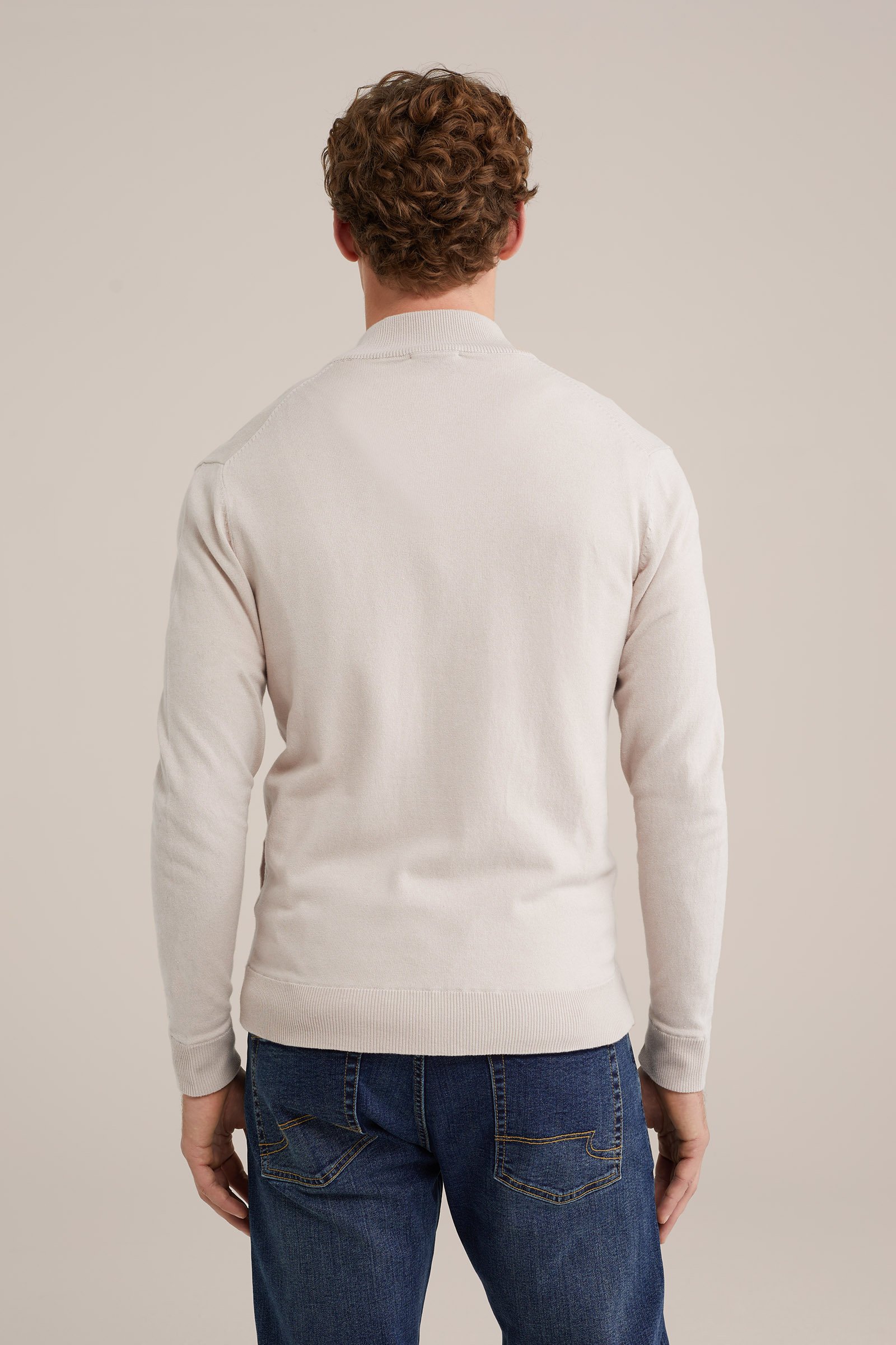 fijngebreide vest Fundamentals Ecru
