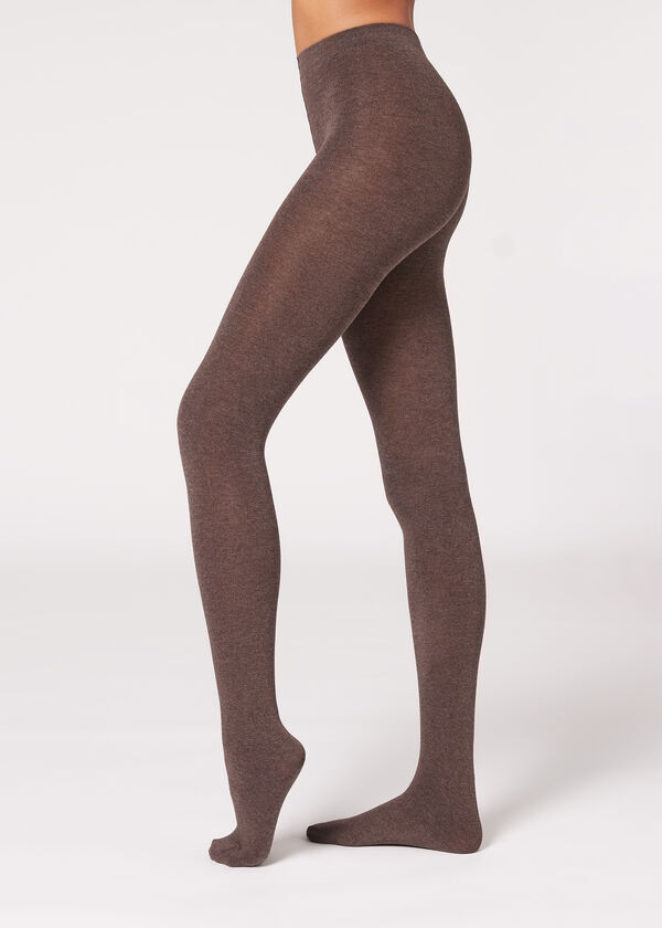Meias-calças em mistura macia de modal e cashmere