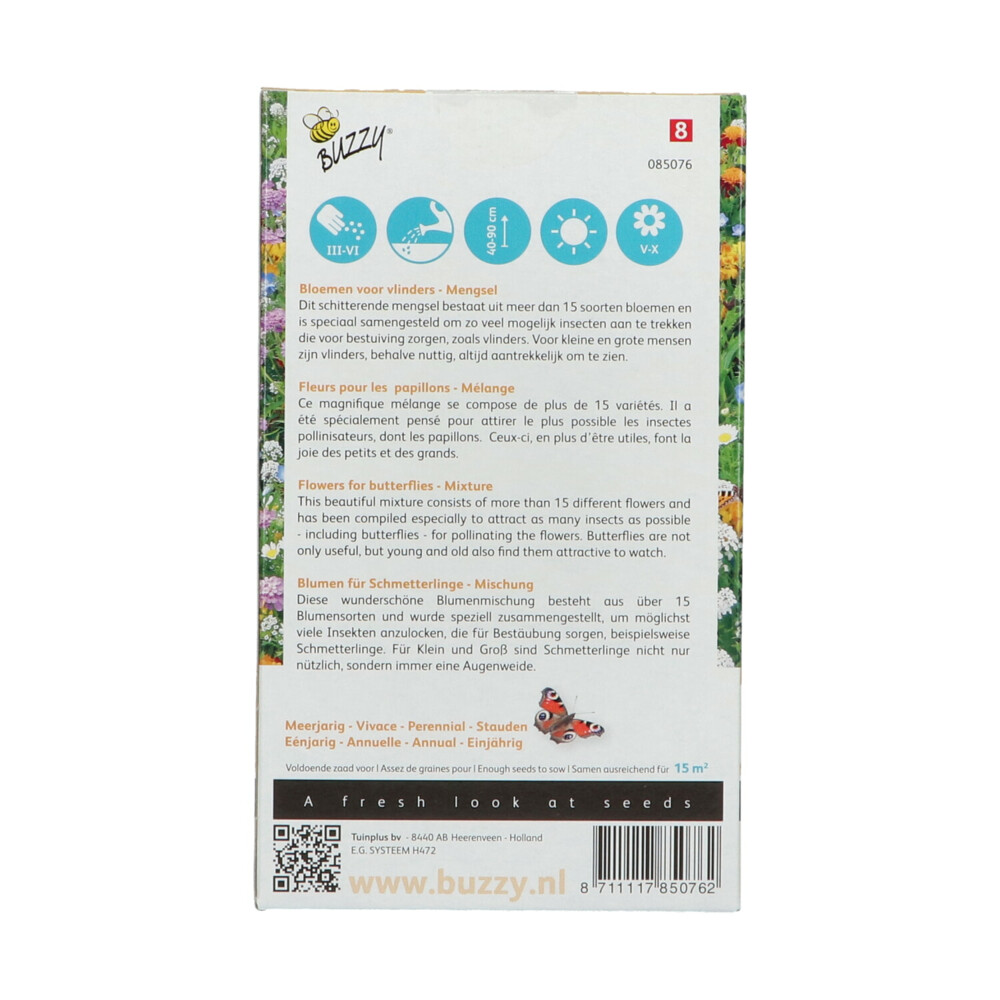 Buzzy Friendly Flowers Laag 15 m² Vlinders