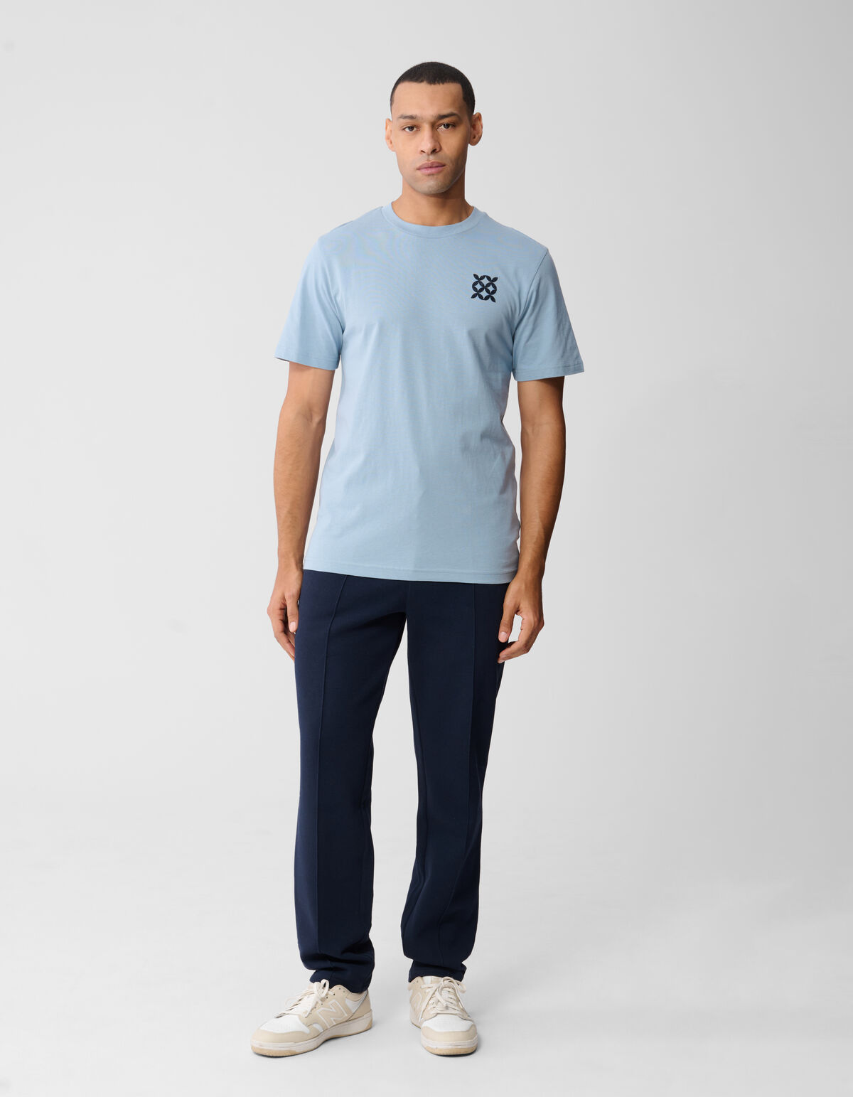 Striped Logo Artwork T-shirt Lichtblauw