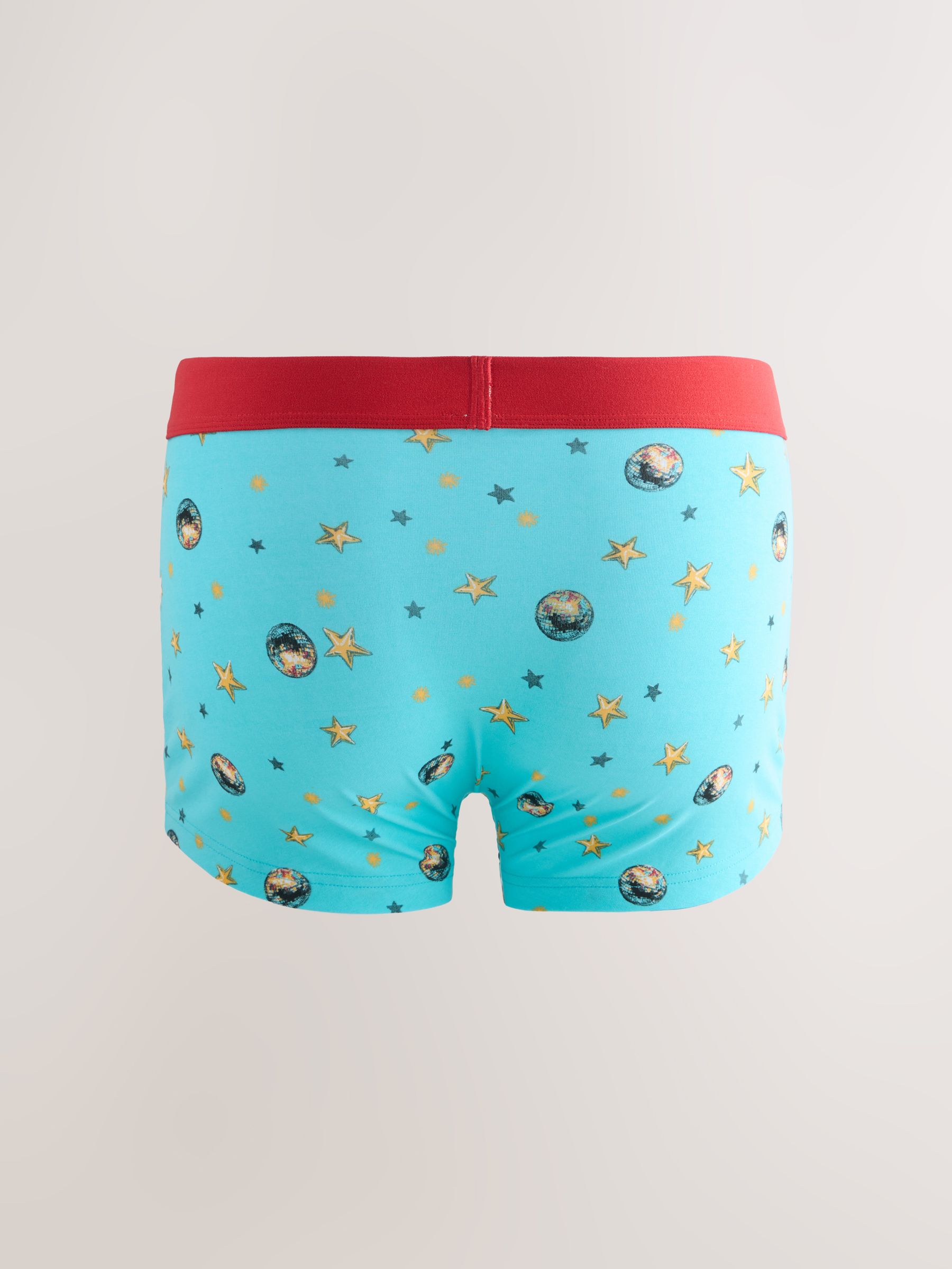 Blauw met kerstman - Kerstmis novelty boxer