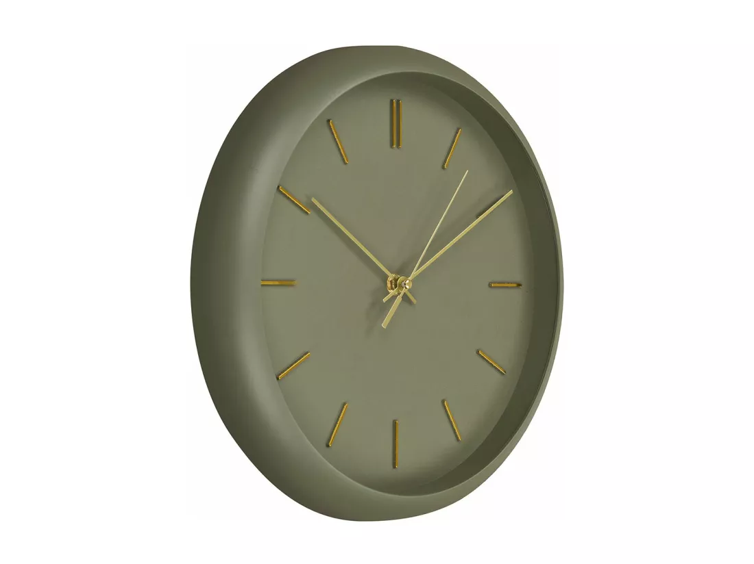 Rossano horloge murale silencieuse Ø30cm verte.