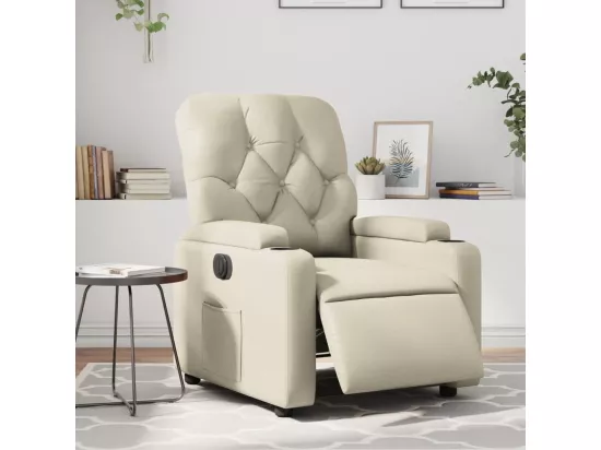 Fauteuil inclinable électrique Crème Similicuir