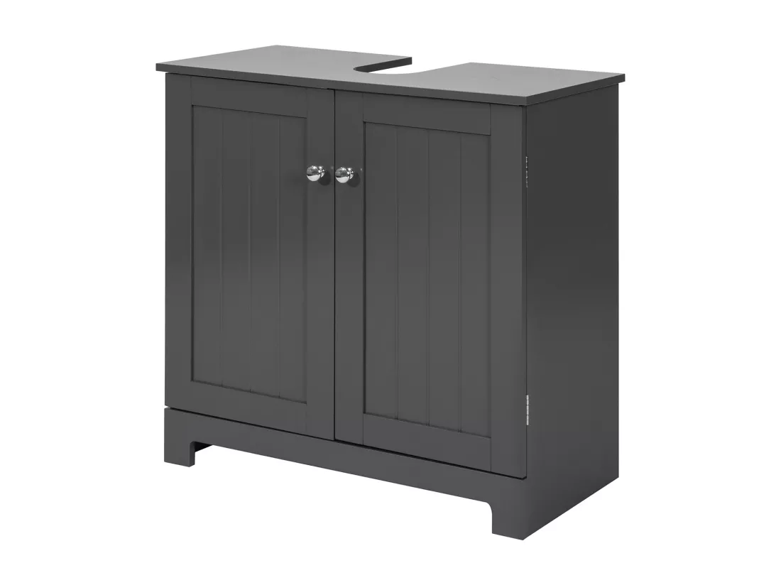 Meuble Sous-lavabo À 2 Étages Et 2 Portes Meuble De Rangement De Salle De Bain, BZr18-dg