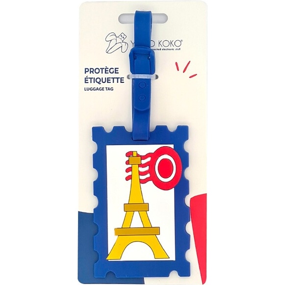Etiquette de voyage Yello Koko Etiquette baggage Taggy Timbre Parisien Bleu
