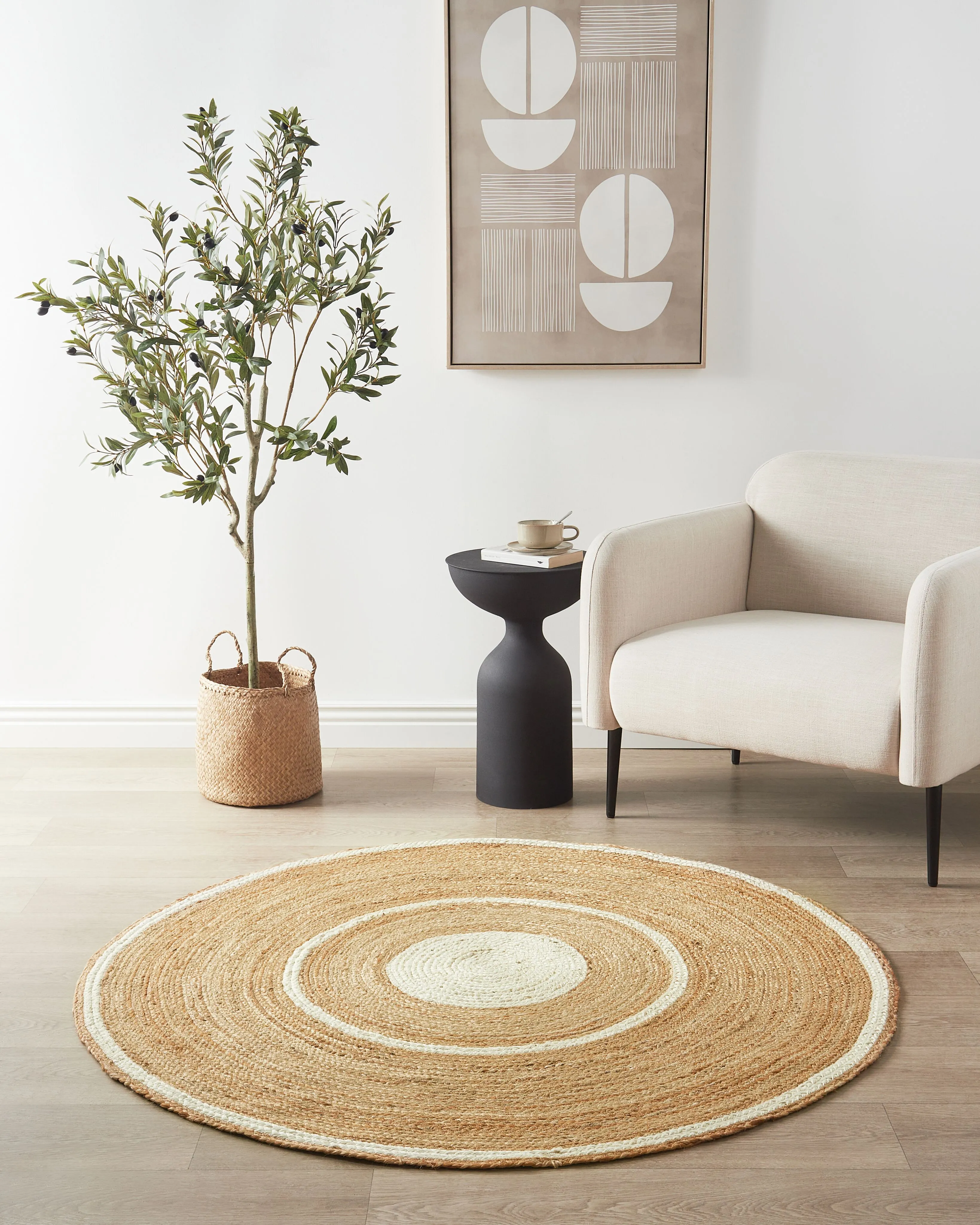 Vloerkleed HALFELI Beige ø 140 cm Jute