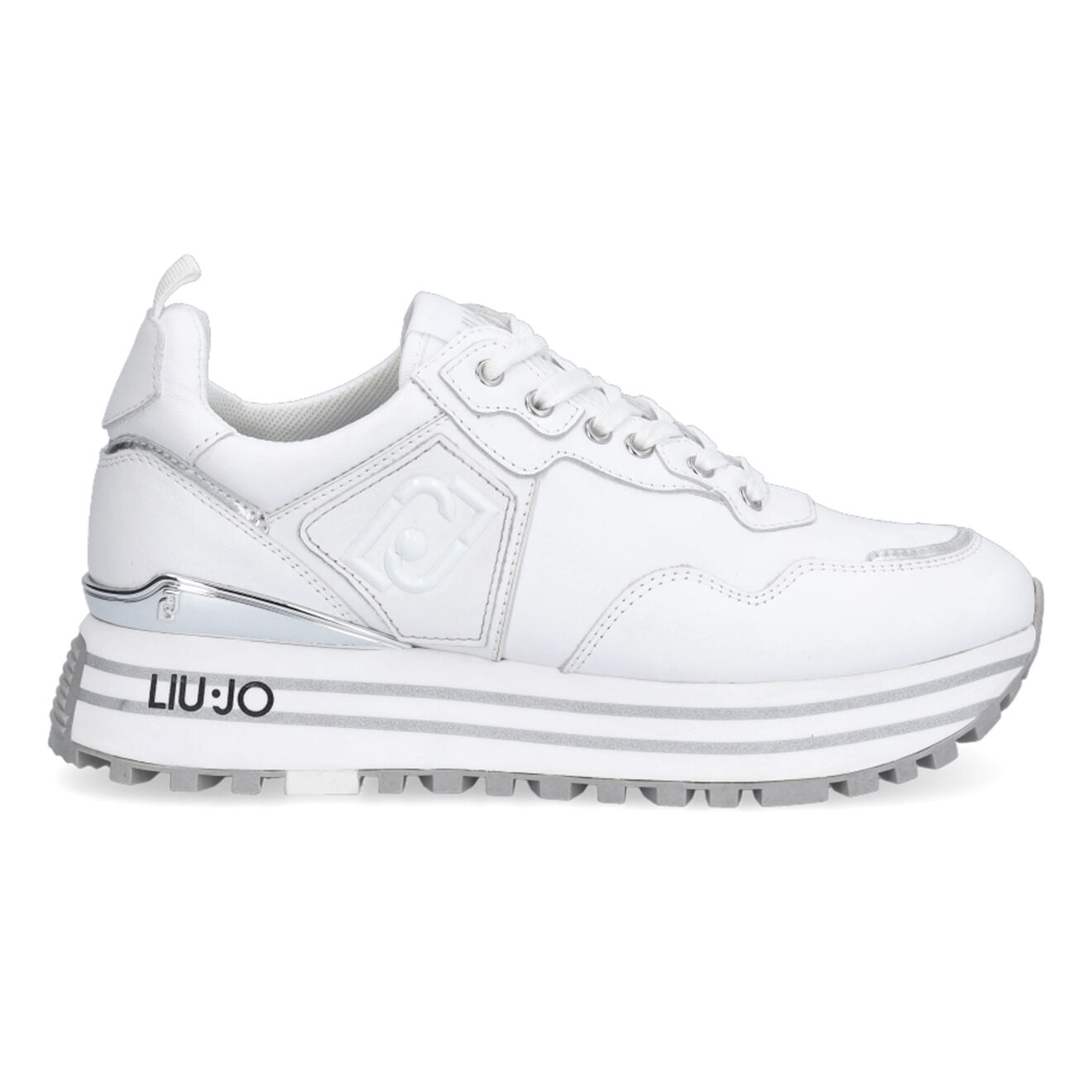 Liu-Jo Sneakers en Cuir Maxi blanc/argenté