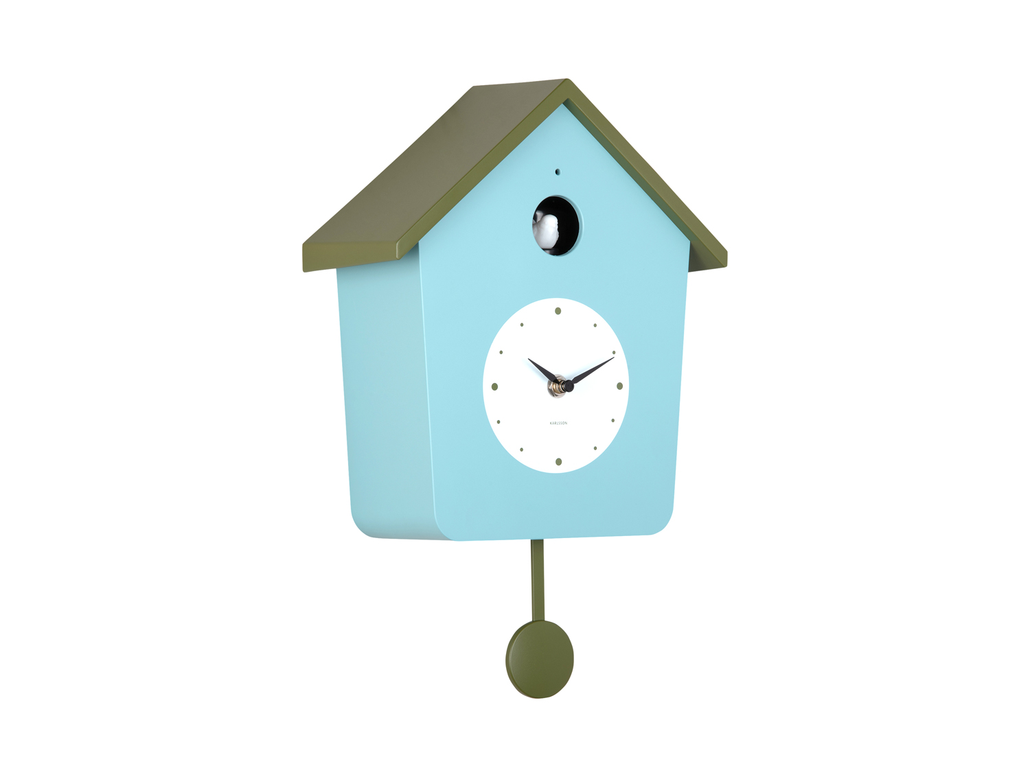 Wandklok Cuckoo Light - Mistigblauw & Legergroen