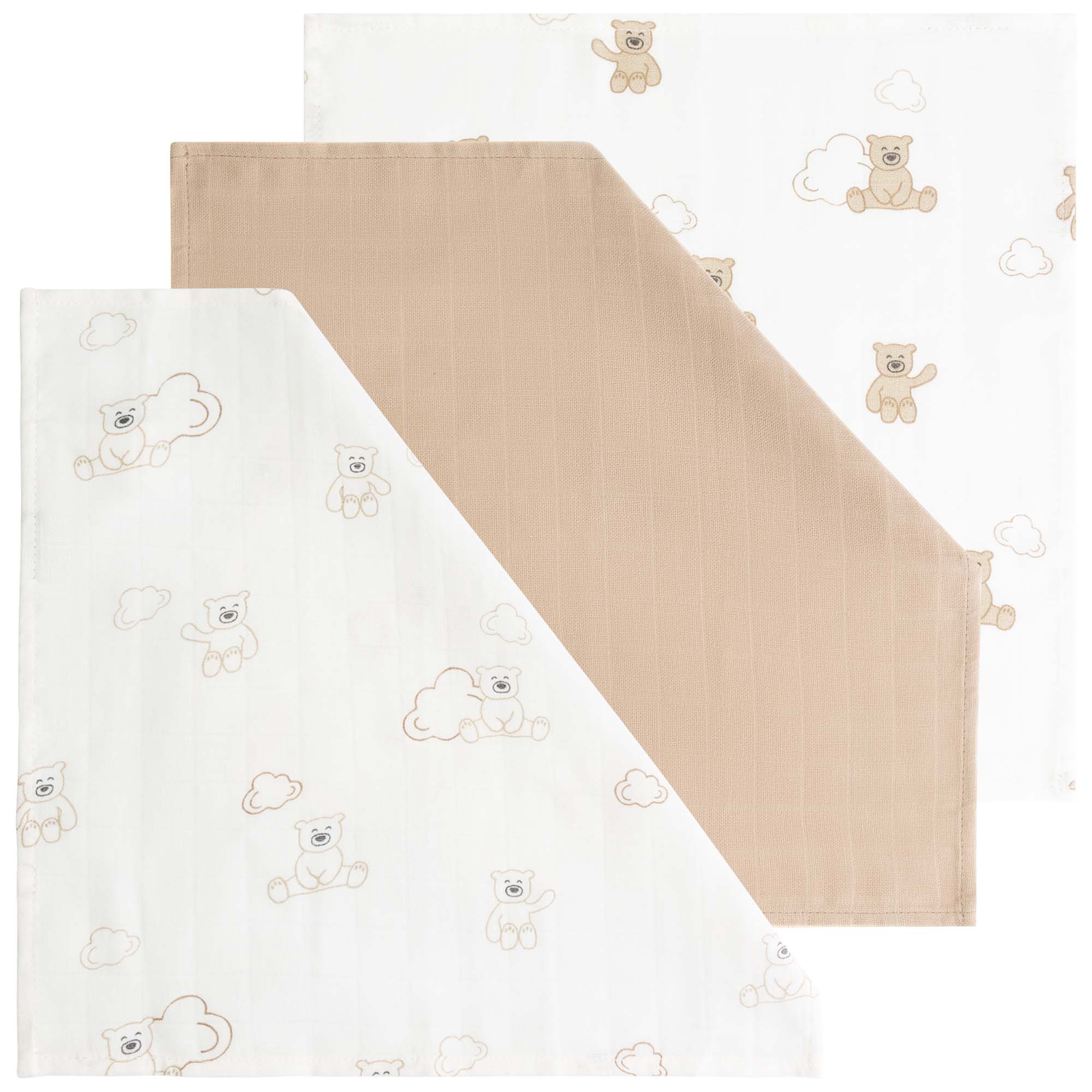 Prénatal hydrofiele monddoekjes 3 pack beige - Prénatal