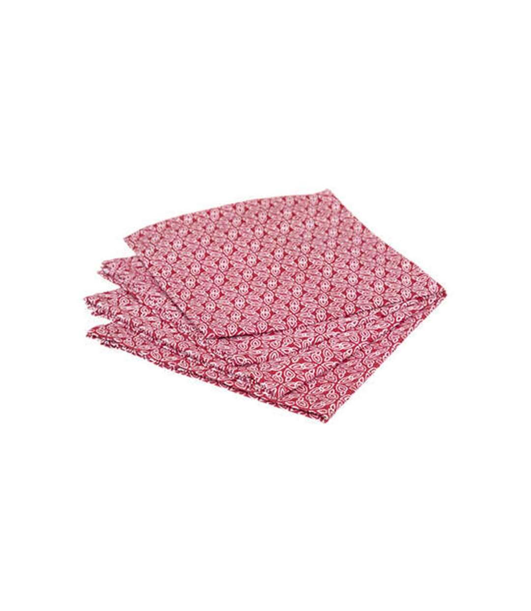 Lot de 4 Serviettes de Table Olia 40x40cm Rouge