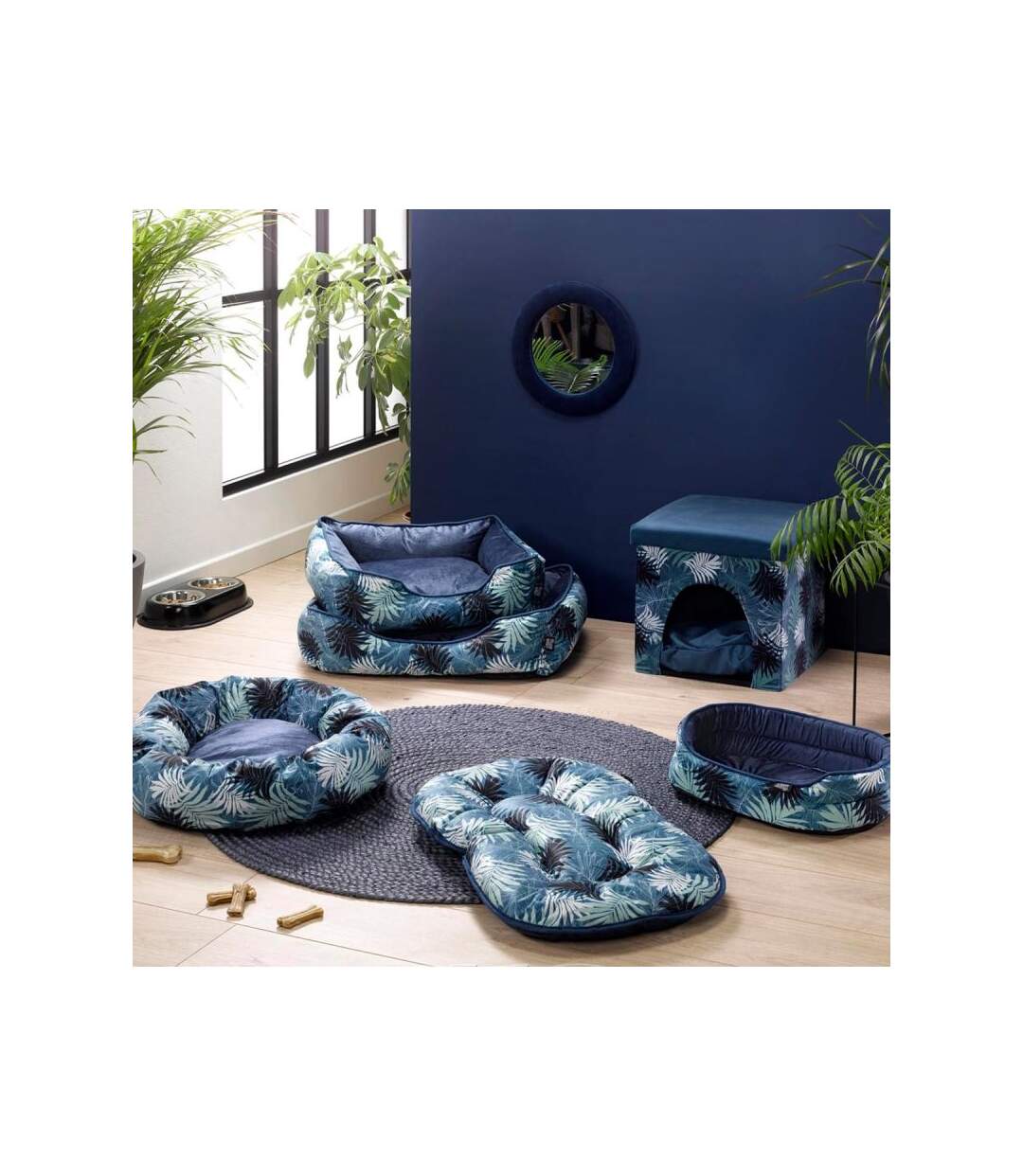 Paris Prix - Lot De 8 Paniers Pour Chien & Chat eden 75cm Bleu
