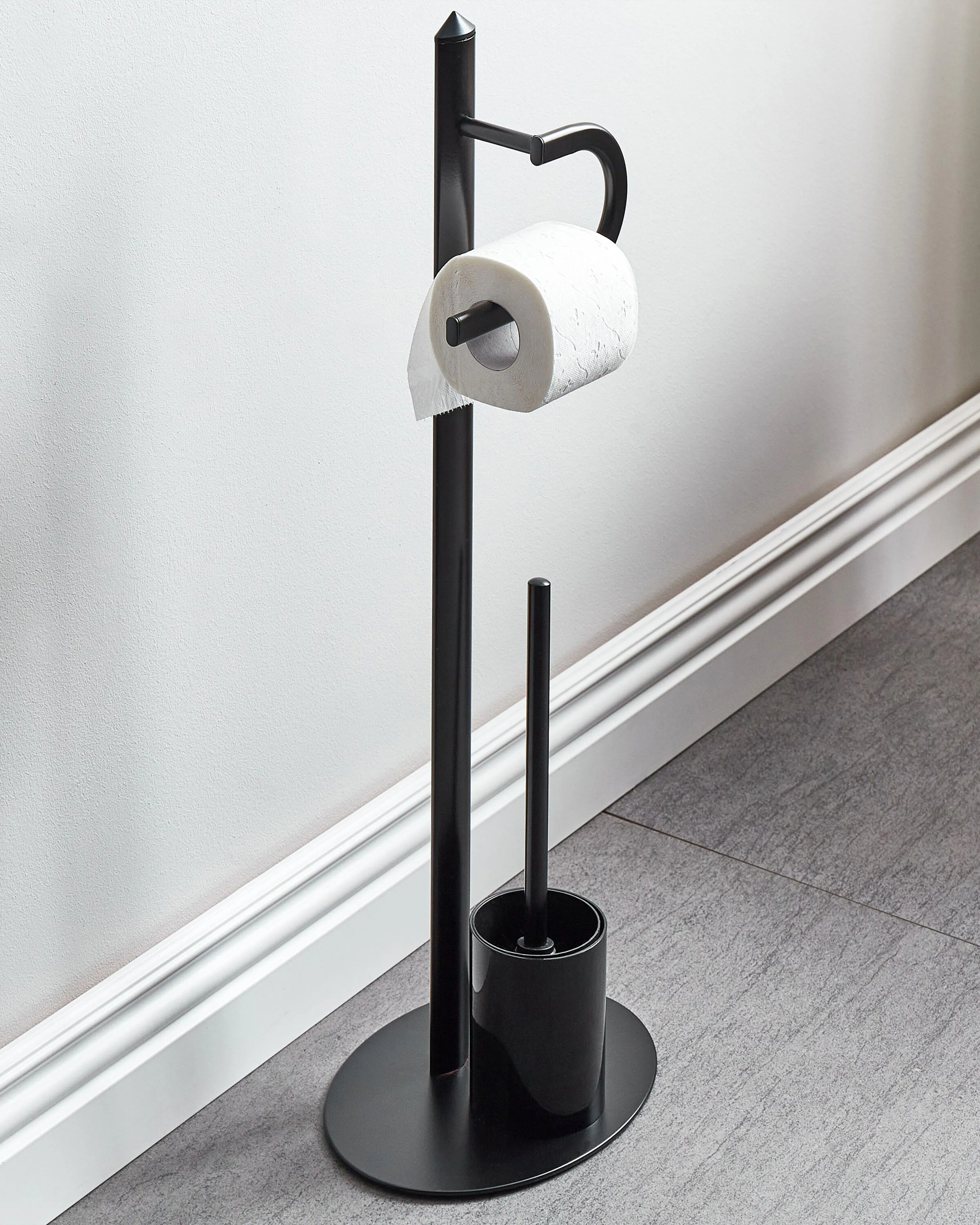 Toiletrol- en toiletborstelhouder SARTO Metaal Zwart