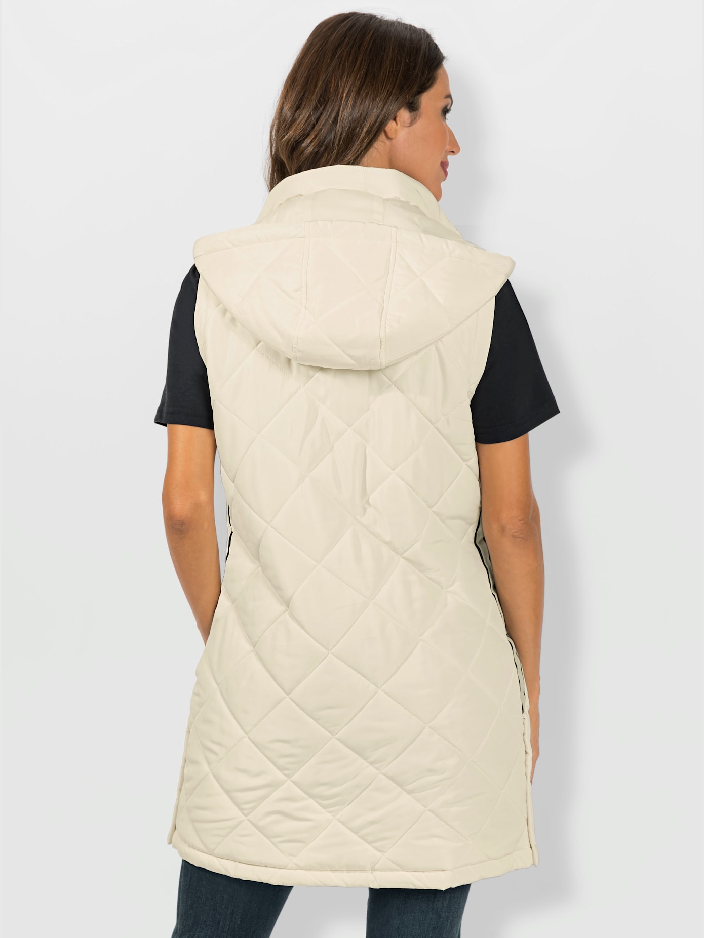 Gilet long capuche amovible