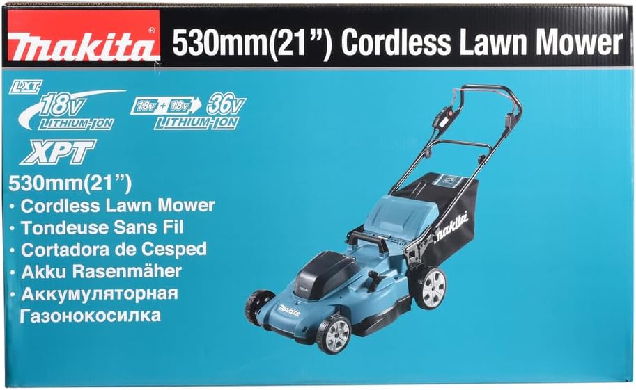 Makita DLM538Z Akku-Rasenmäher 2x18V (ohne Akku, ohne Ladegerät), Petrol