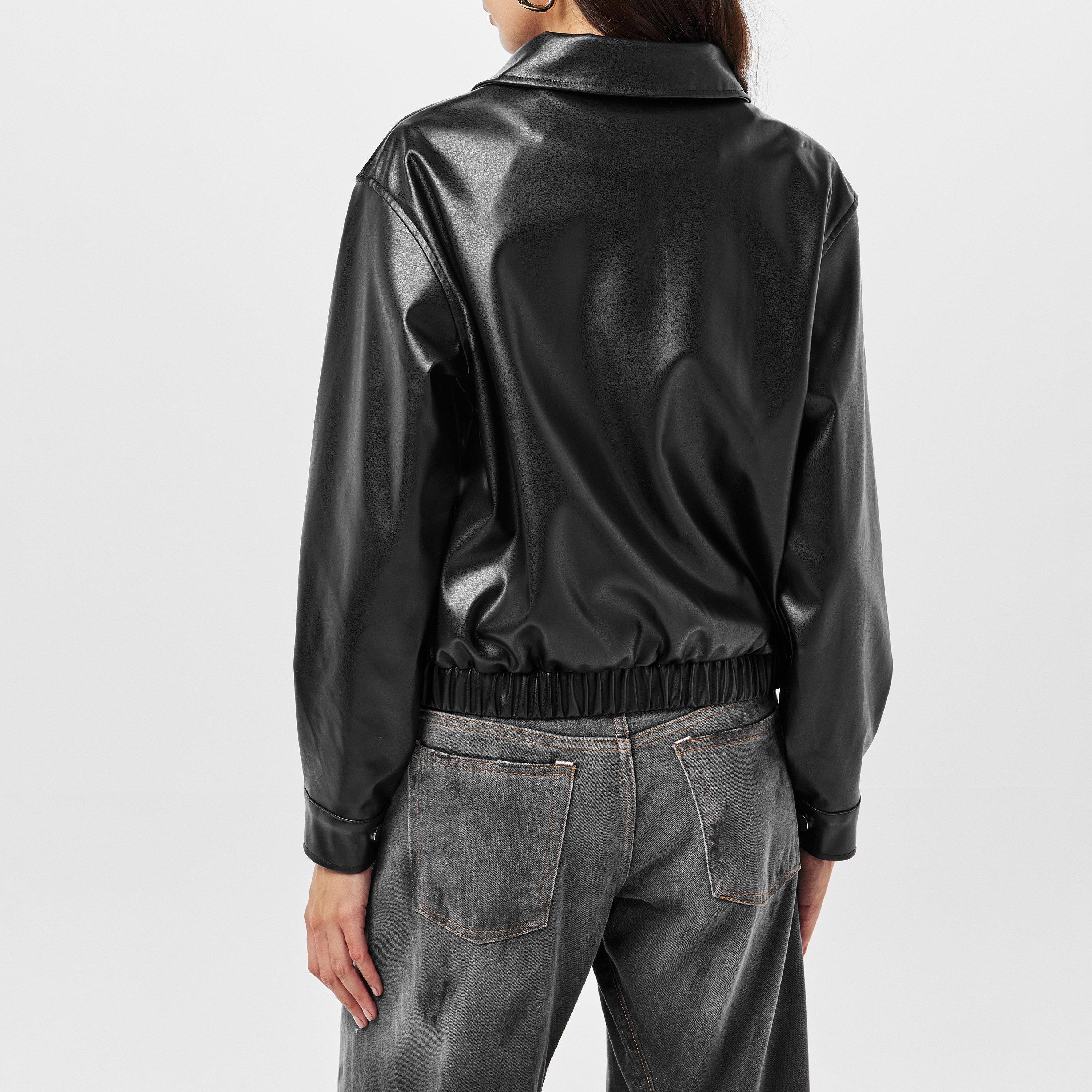 Missy Empire ME Faux Leather Bomber Jacket Womens