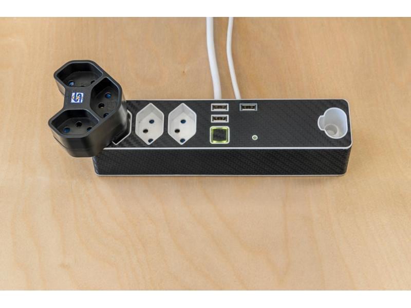 STEFFEN Mehrfachstecker MANTA 3x T13 drehbar 335° 3 Abzweigstecker