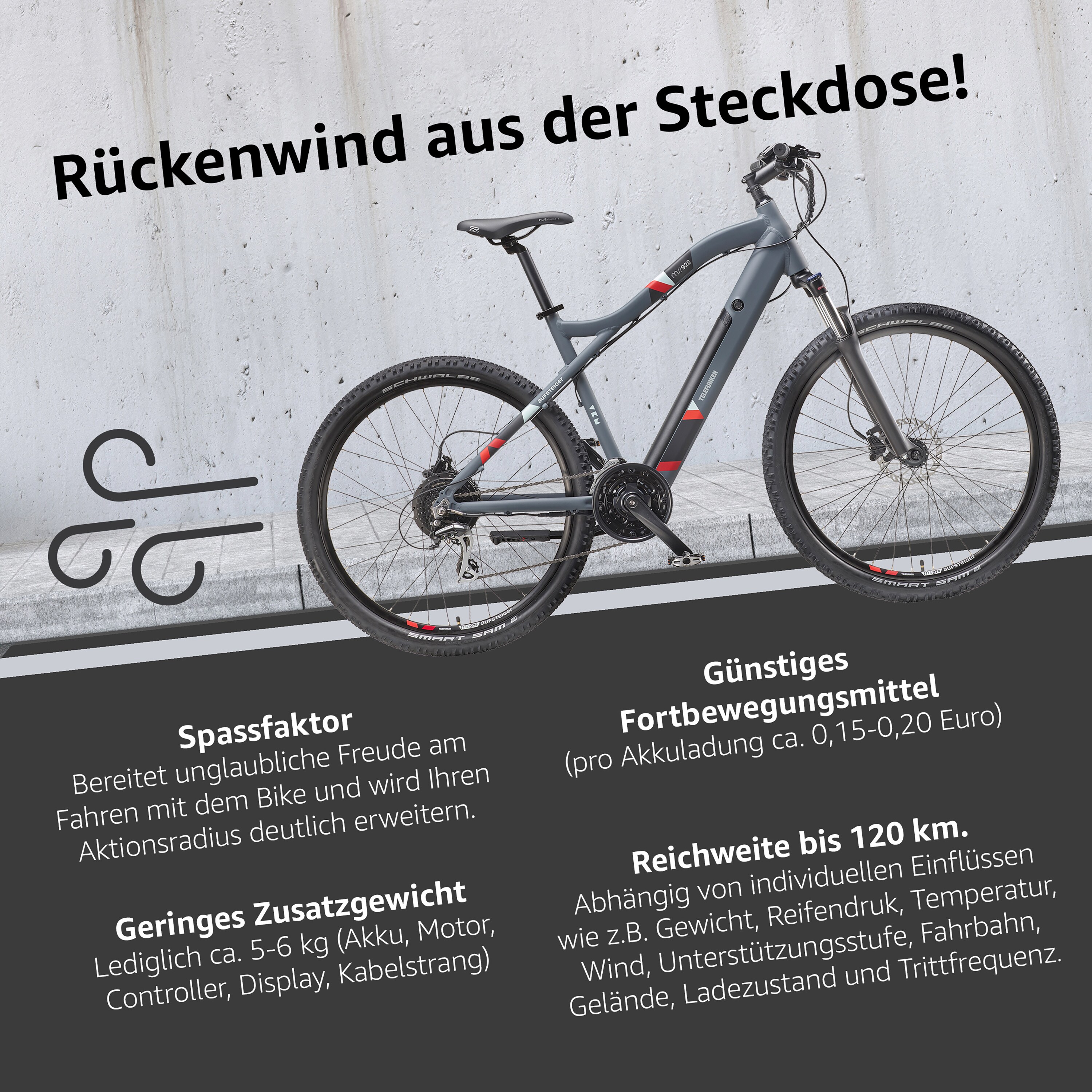 Telefunken Aufsteiger M922 MTB E-Bike, 27,5