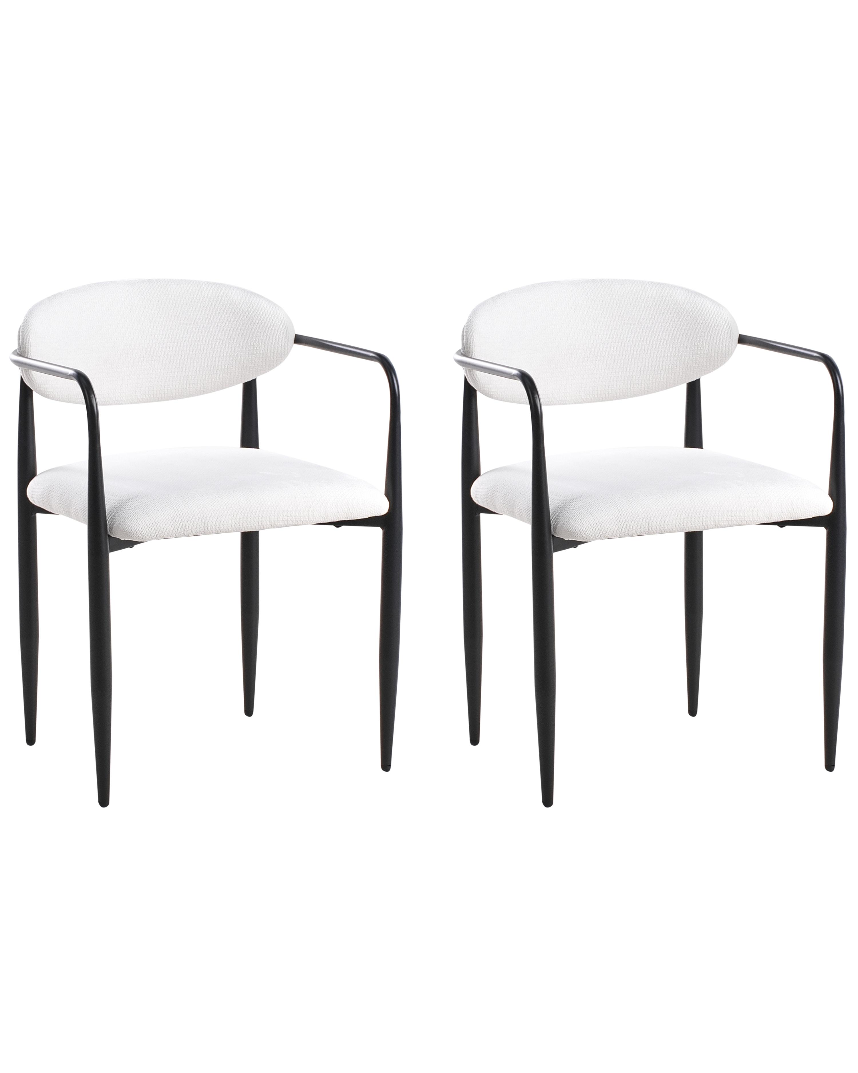 Set van 2 eetkamerstoelen TANEVIK Stof Gebroken wit