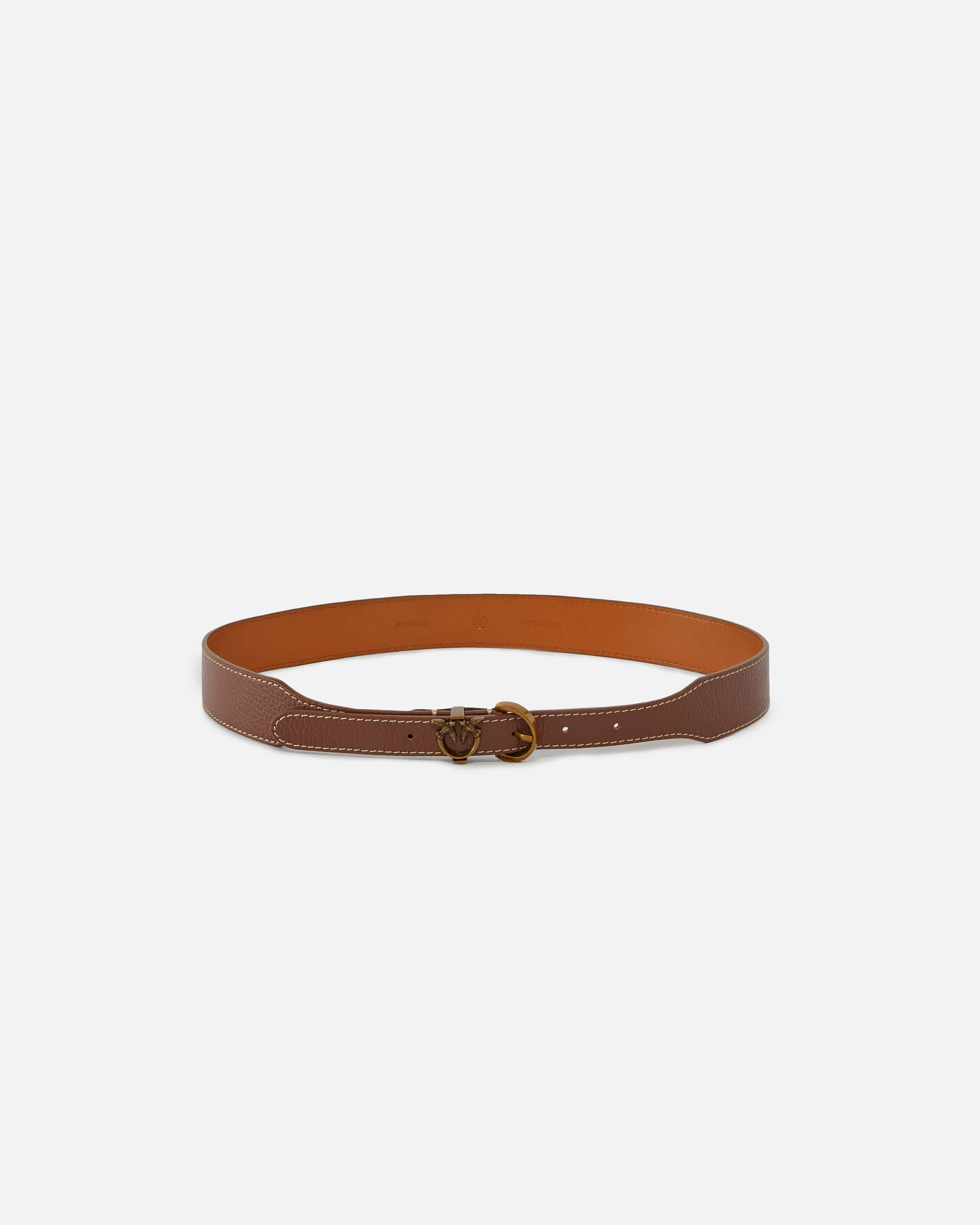 Ceinture foulonné de avec mini boucle | Marron